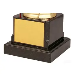 Trofeo dorado de reconocimiento con tapa, diseño personalizable