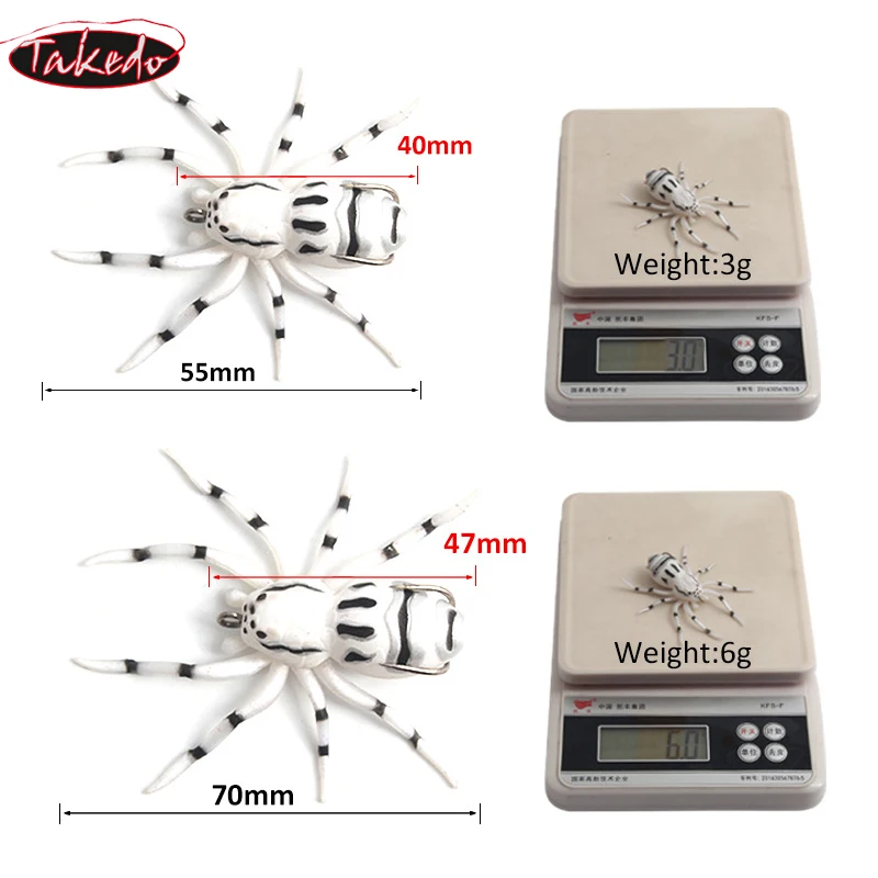 Señuelo de silicona Spider TAKEDO para lubina, trucha y carpa - imagen 4