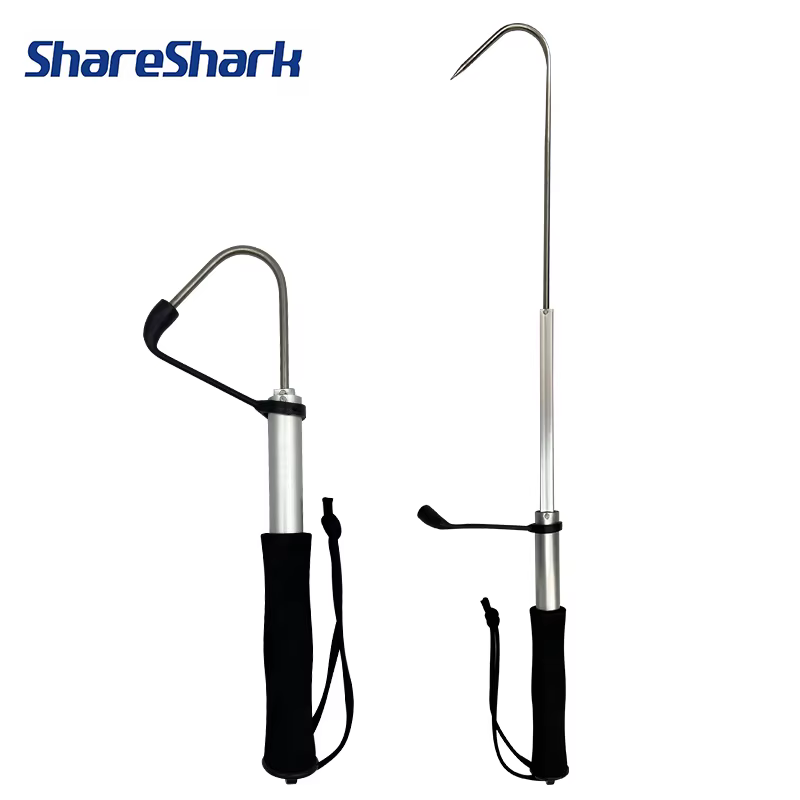 ShareShark gancho auxiliar telescópico de acero inoxidable para pescar