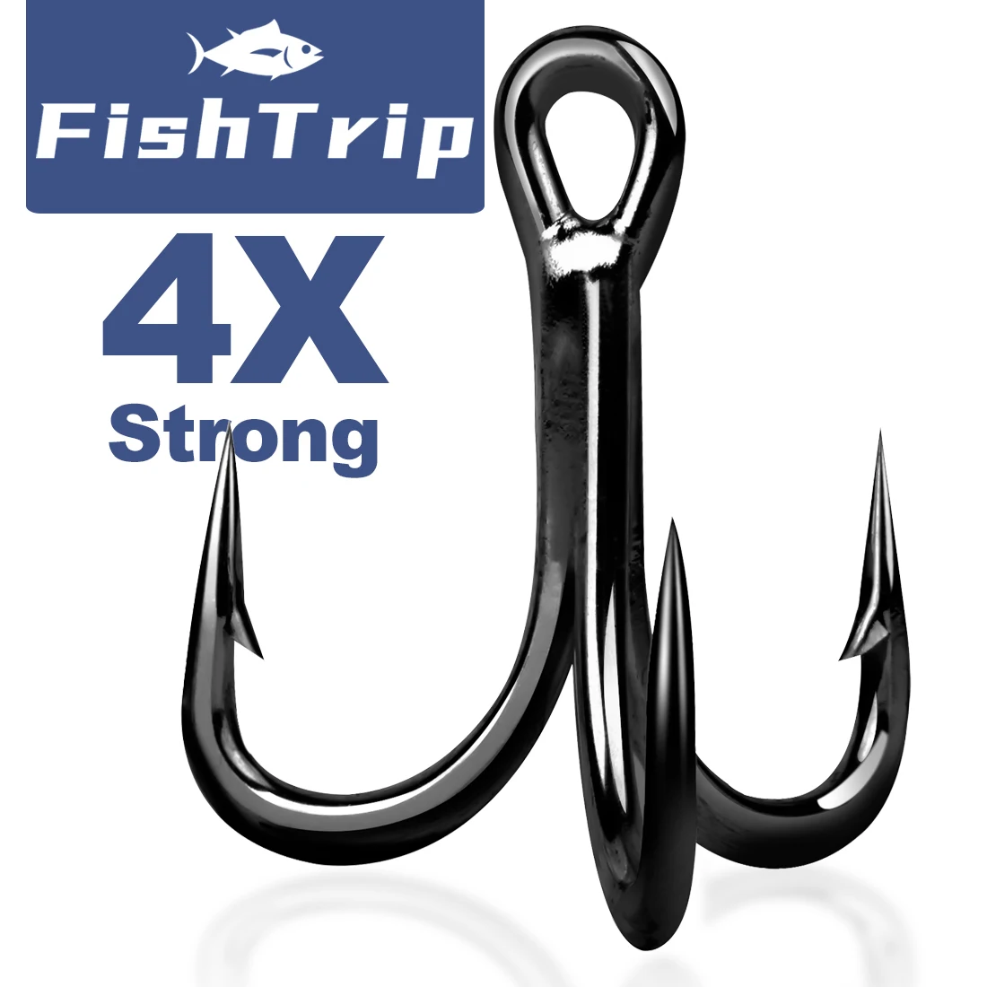 Anzuelos triples FishTrip 4X – Acero al carbono para agua salada