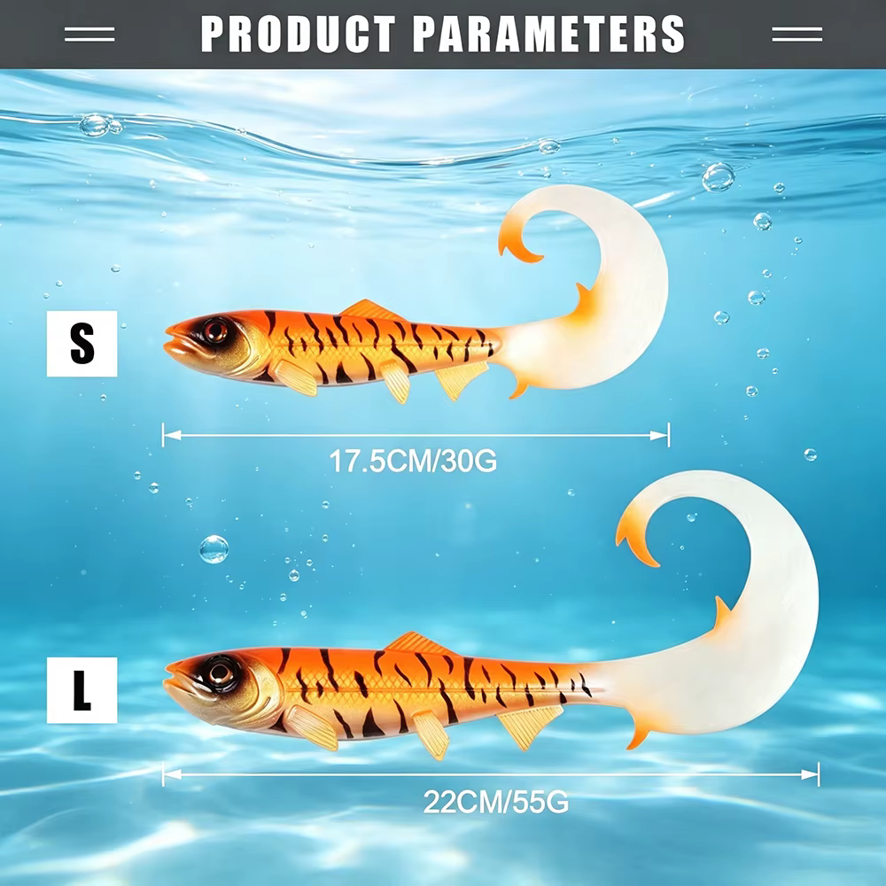 Spinpoler Firebomb Swimbait – Cola ondulada, nado lento, peces - imagen 5