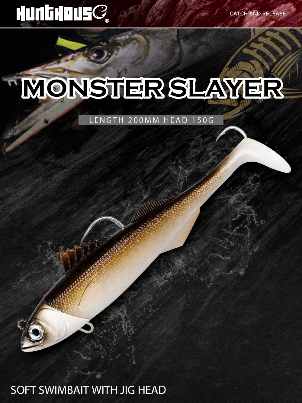 Señuelo Hunthouse Heavy Soft Swimbait en agua