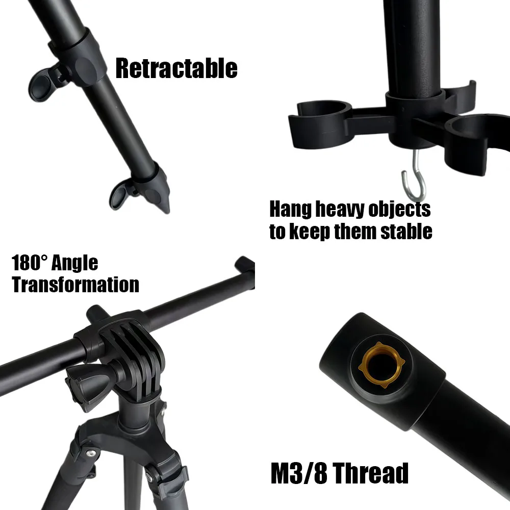 Trípode de pesca de aluminio ajustable portátil para varias cañas - imagen 3