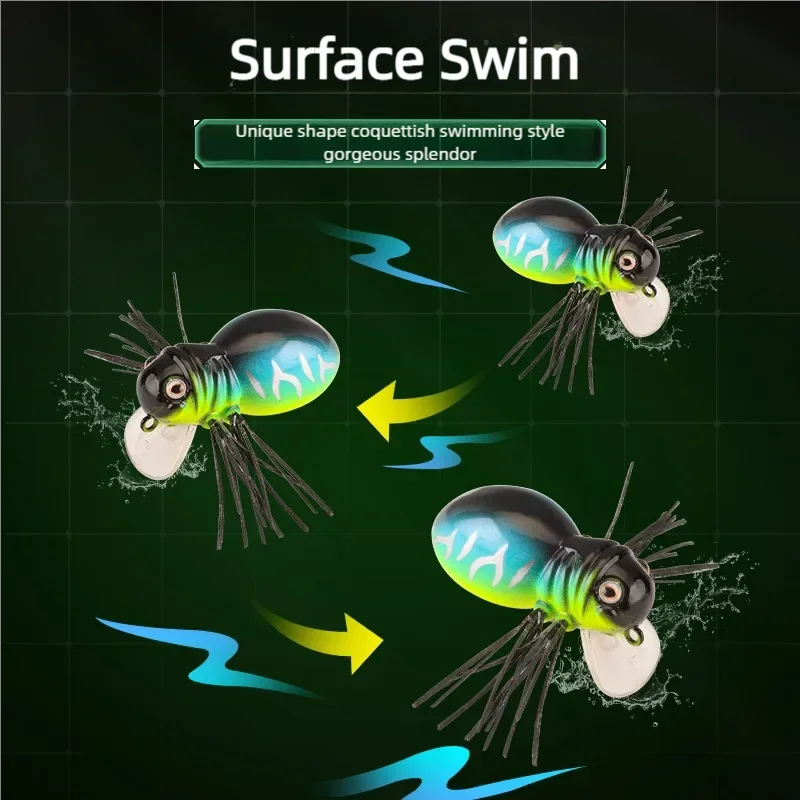 Popper flotante Minnow tipo mosca — señuelo abeja para agua dulce - imagen 4