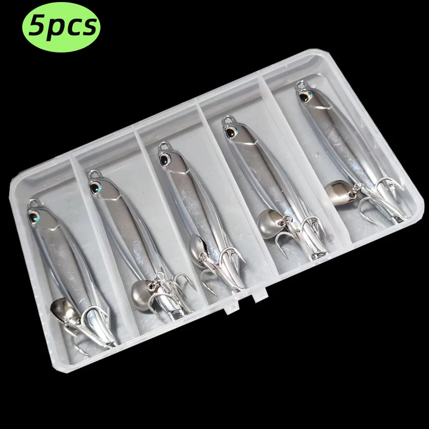 Señuelos jig giratorios metálicos plateados con hundimiento duradero - imagen 2