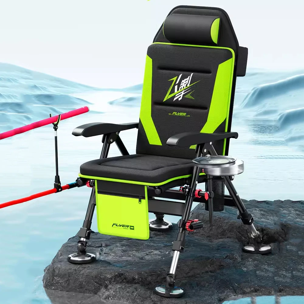 Asiento de pesca acolchada Mark – Plataforma plegable para largas jornadas - imagen 5