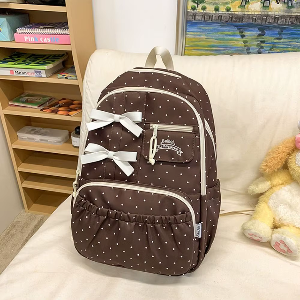 Mochila Escolar Anti-robo para Niñas con Lazo y Múltiples Compartimentos - imagen 3