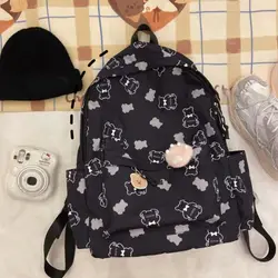 Mochila de pesca en lona robusta gran capacidad con diseño oso