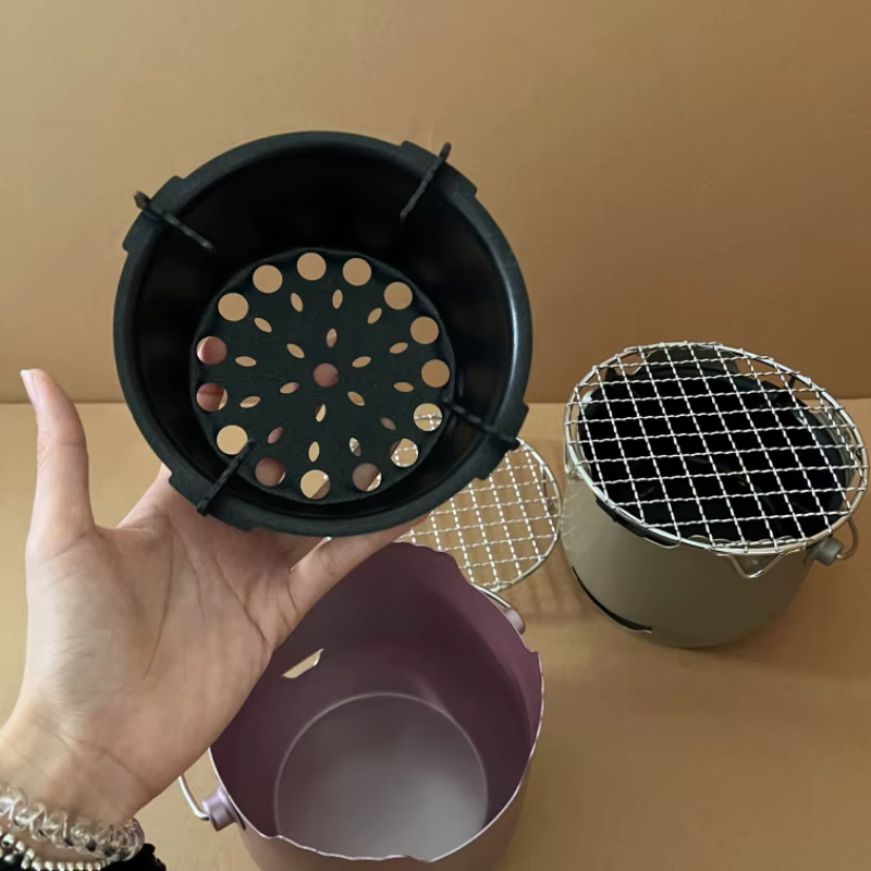 Parrilla de hierro portátil desmontable para barbacoa al aire libre - imagen 4