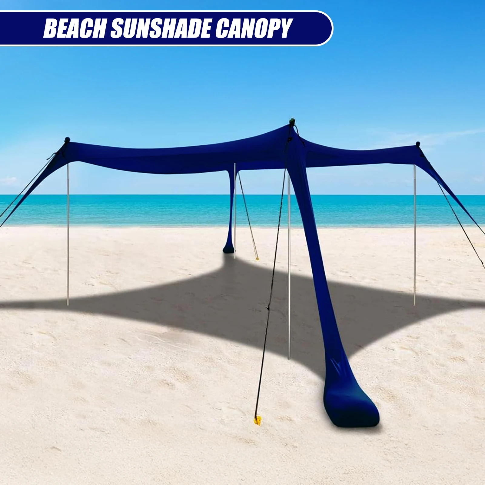 Carpa plegable con dosel de Lycra y protección UV para playa - imagen 4