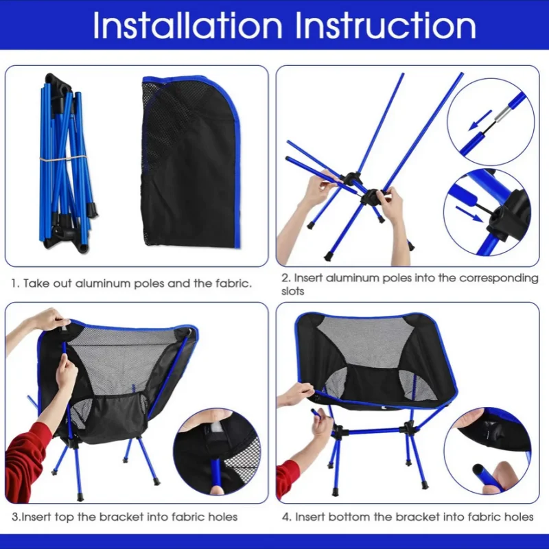 Silla de pesca plegable – Alta resistencia para camping - imagen 3