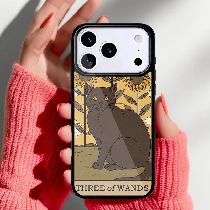 Vista trasera completa del diseño de gatos y arcanos