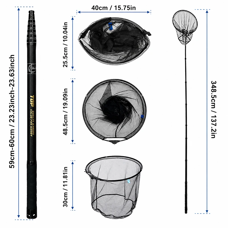 Sacadera de Pesca Telescópica con Malla Suave y Mango Extensible - imagen 4