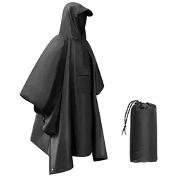Poncho de lluvia ligero e impermeable con capucha para pesca deportiva