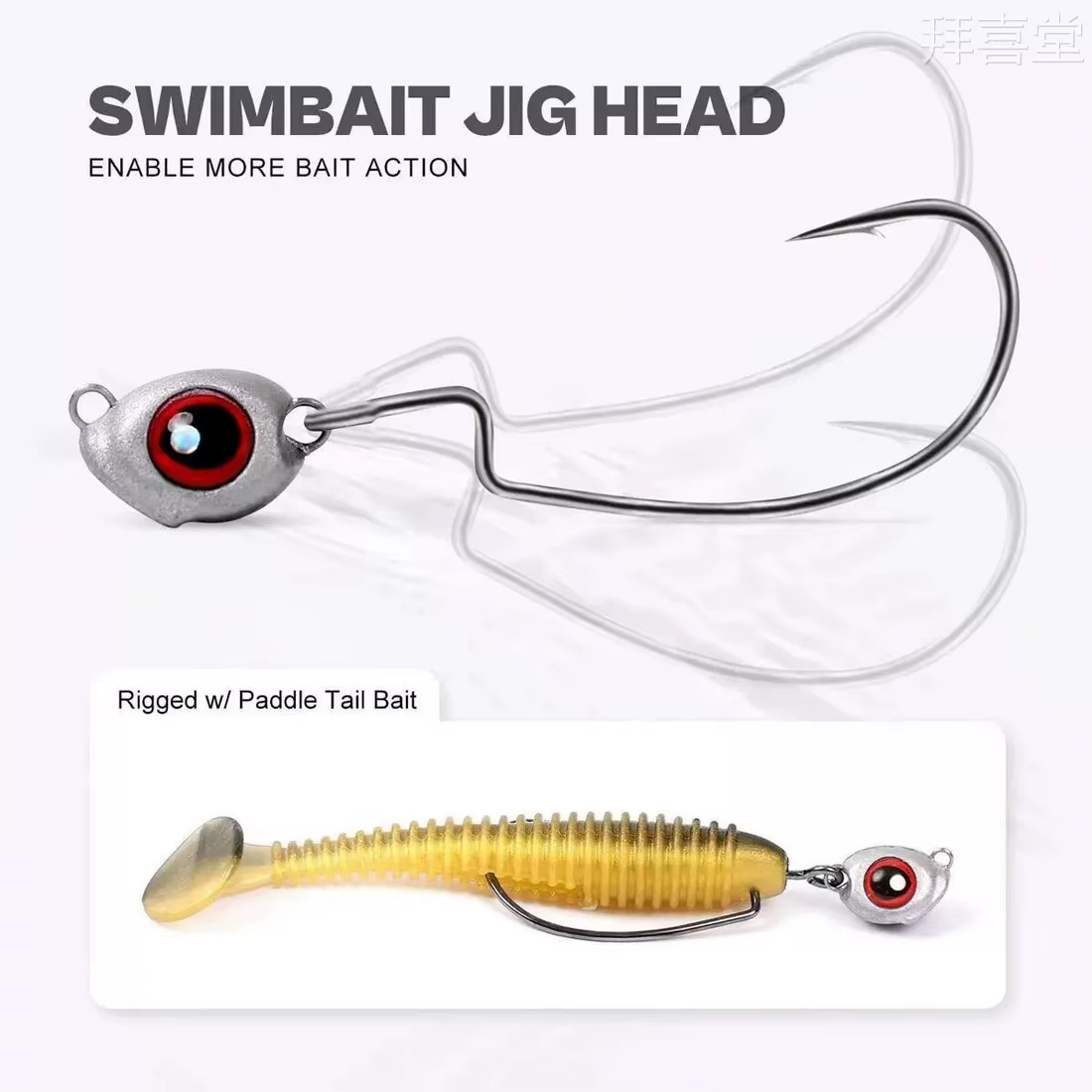 Anzuelo Texas Rig EWG Swimbait – Vástago ancho para lubina - imagen 3