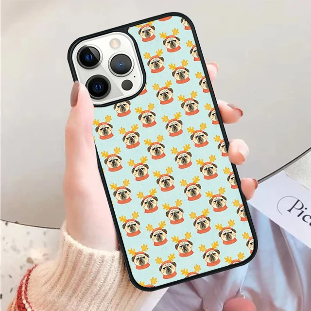 Funda con diseño de perro Pug para iPhone