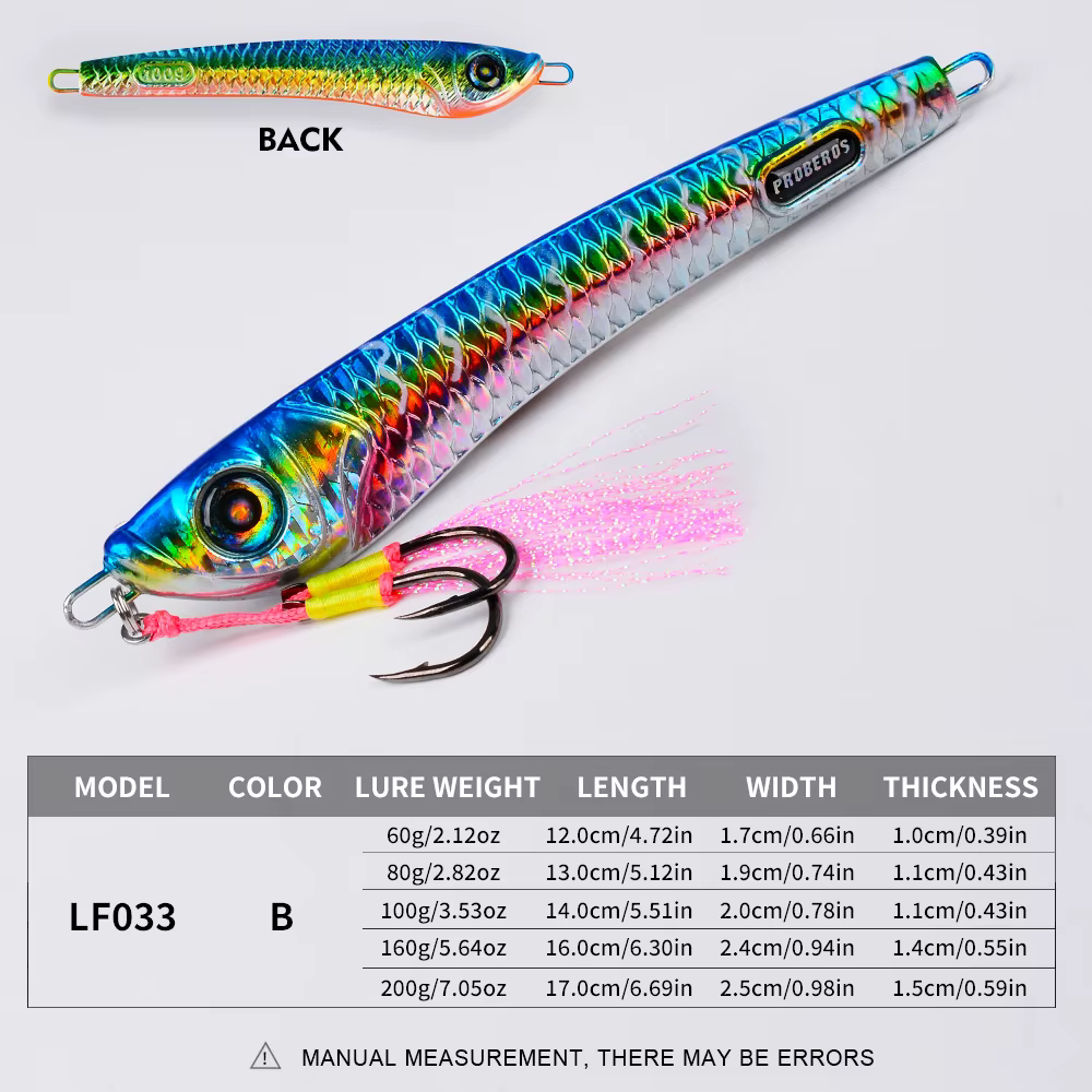 Jig Proberos Vertical 100-200g Ojos 3D con Assist Hook para Lubina