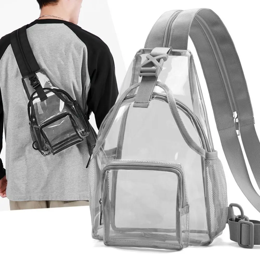 Bolso cruzado de pecho multicolor PVC transparente – doble uso - imagen 4