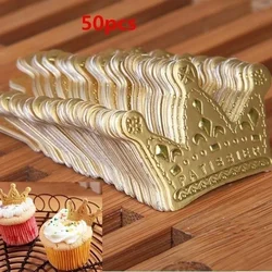 Decoración para tarta cumpleaños corona de princesa dorada y sombrero