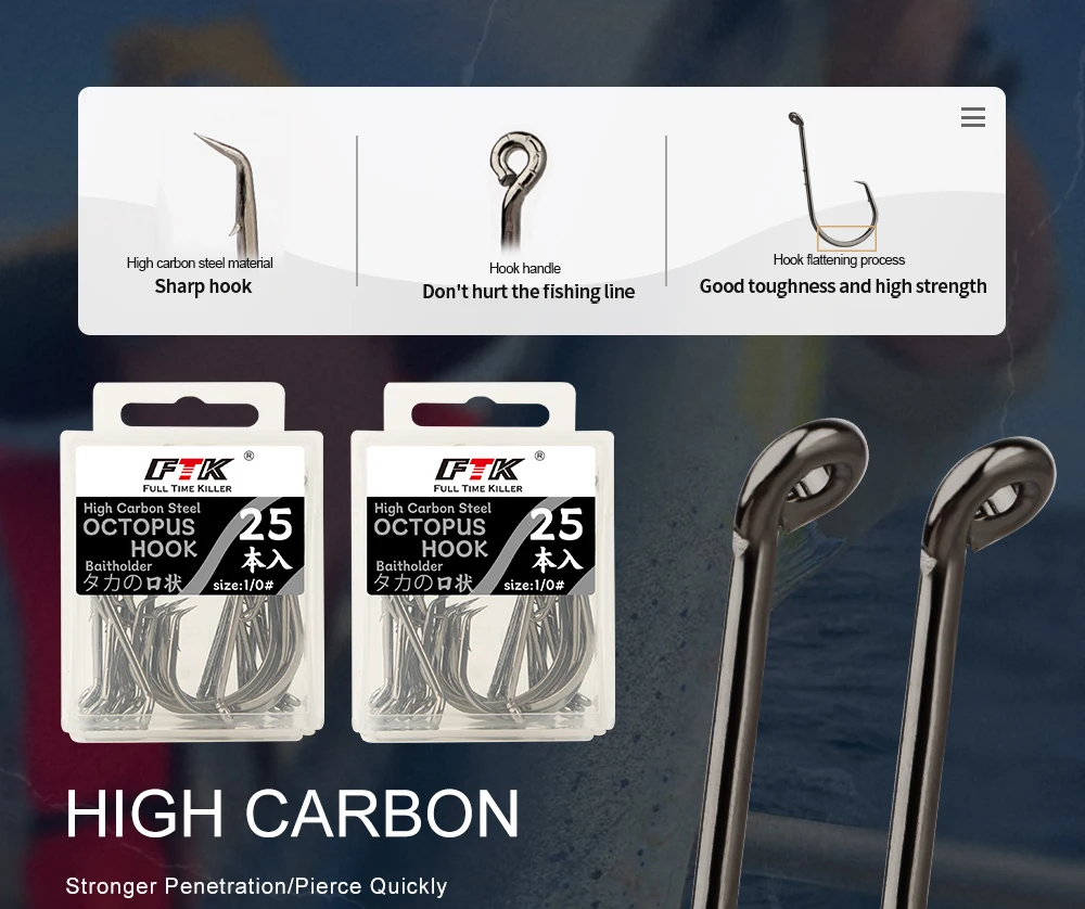 Anzuelos de pesca FTK en conjunto