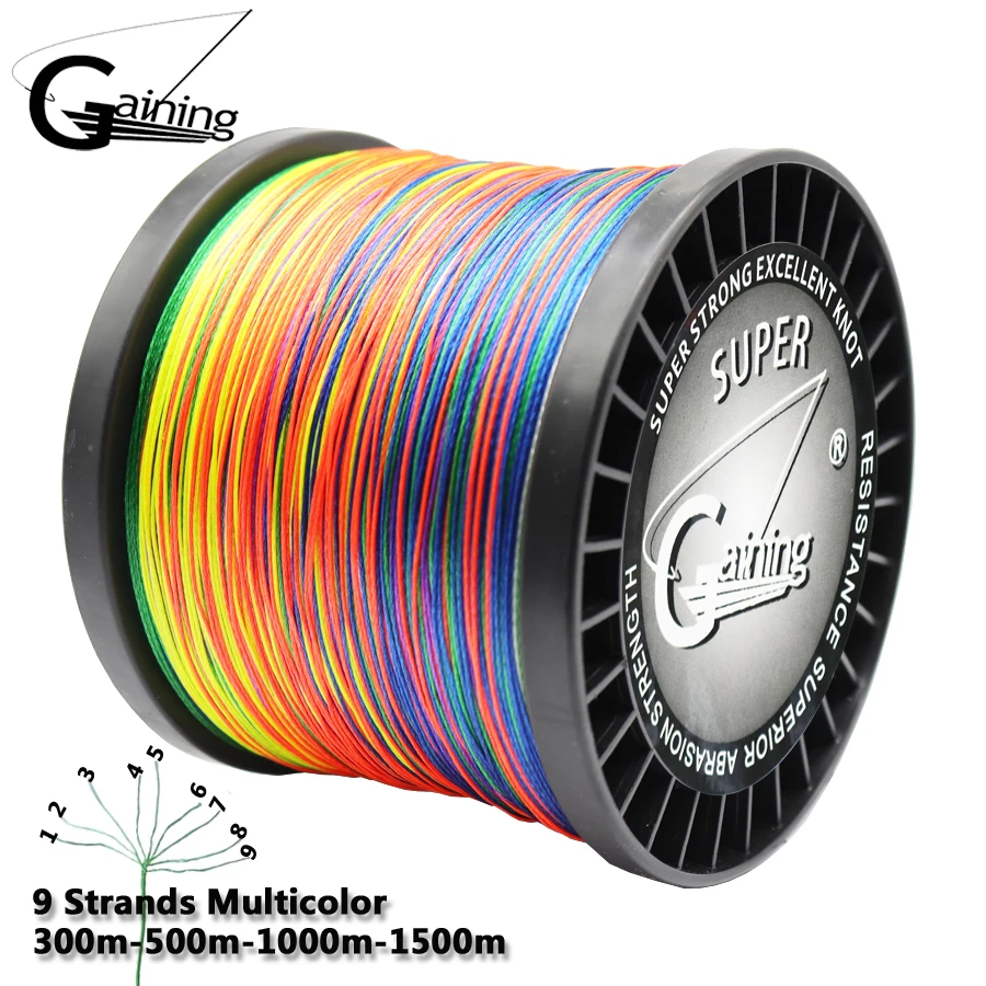 Línea Trenzada PE 9 Strand Multicolor para Spinning y Casting - imagen 2