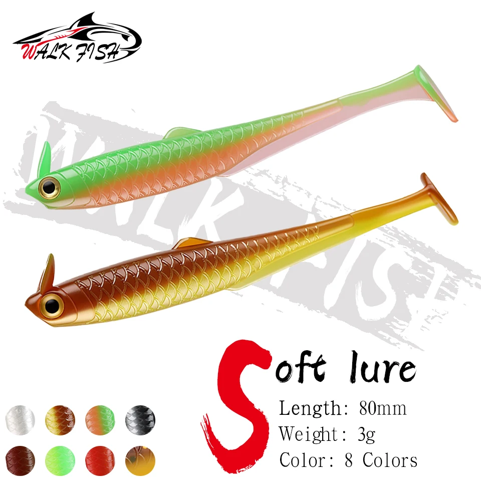 WALK FISH Señuelo shad swimbait cola en T para lucio y lucioperca