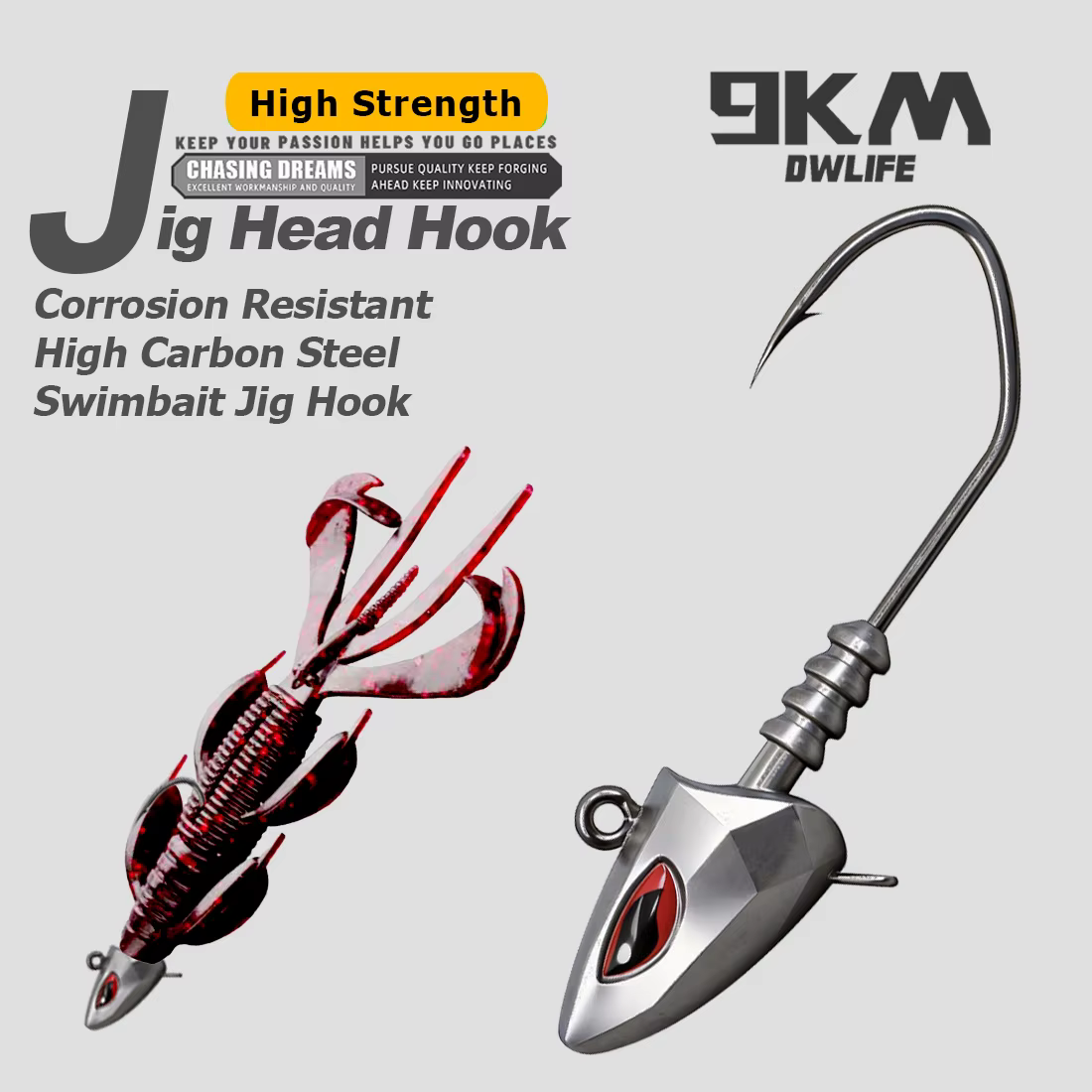 Anzuelos Jig Head Swimbati para Vinilo en Agua Salada