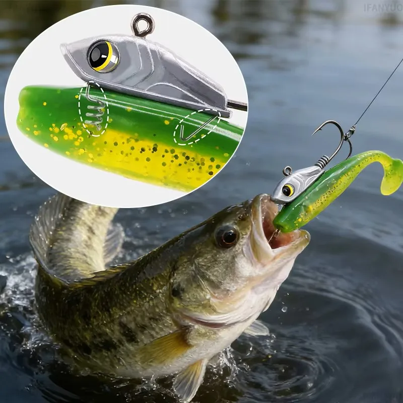 Anzuelo Jig Head Jig Piggyback para lubina y trucha en agua salada - imagen 2