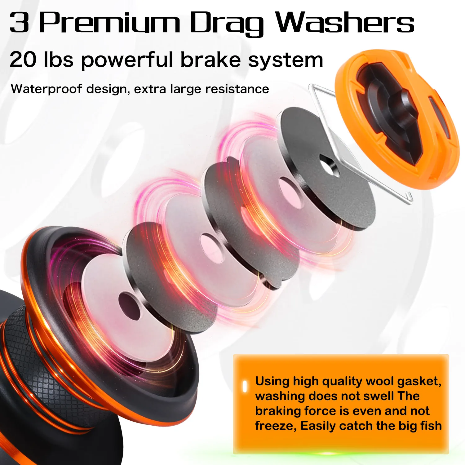 Carrete giratorio Sougayilang Max Drag 28lb para lubina - imagen 5