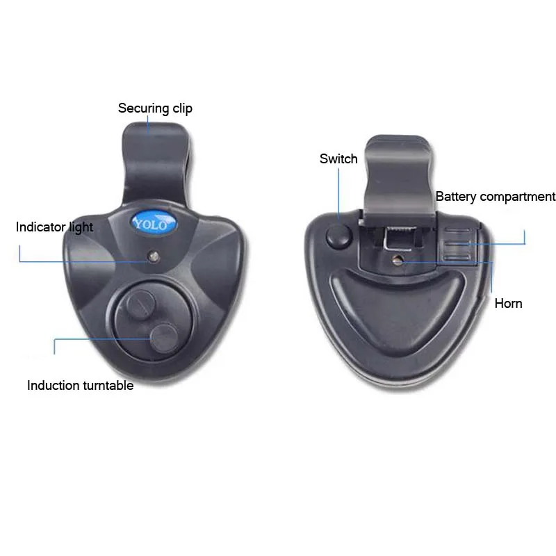 Alarma de picada para caña con LED y clip, alta sensibilidad nocturna - imagen 5