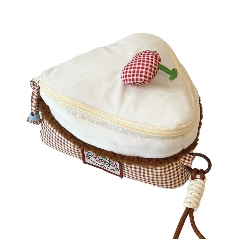 Neceser de maquillaje triangular plegable con estampado de cerezas - imagen 5