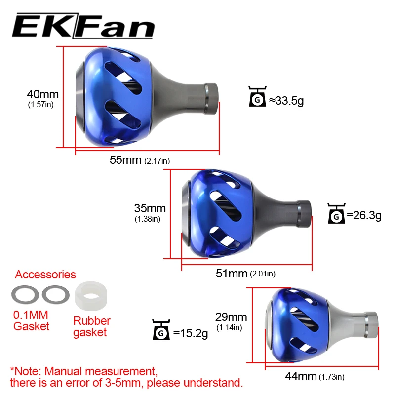 Perillas de aluminio CNC EKFan para carrete giratorio - imagen 2