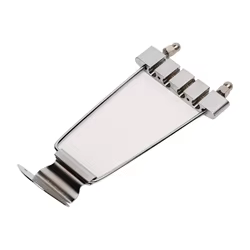 Puente de cola trapezoidal cromado metálico para guitarra plata