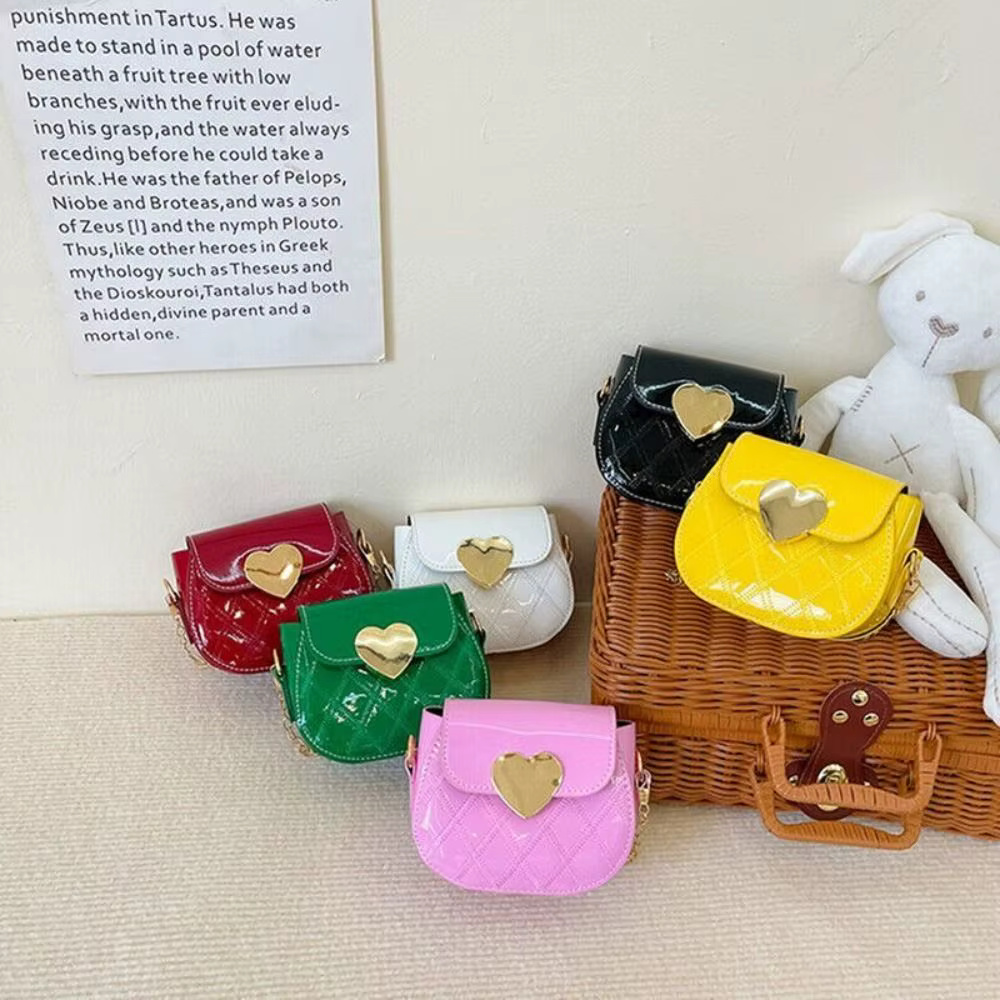 Bolsa Cruzada Impermeable para Niños con Diseño Corazón Durazno - imagen 4