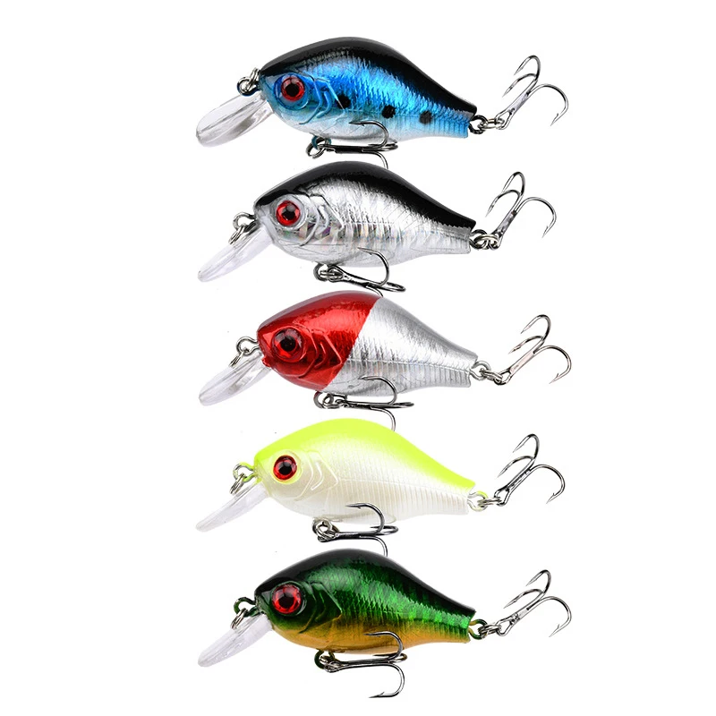 Señuelo de pesca tipo crankbait wobbler vista lateral