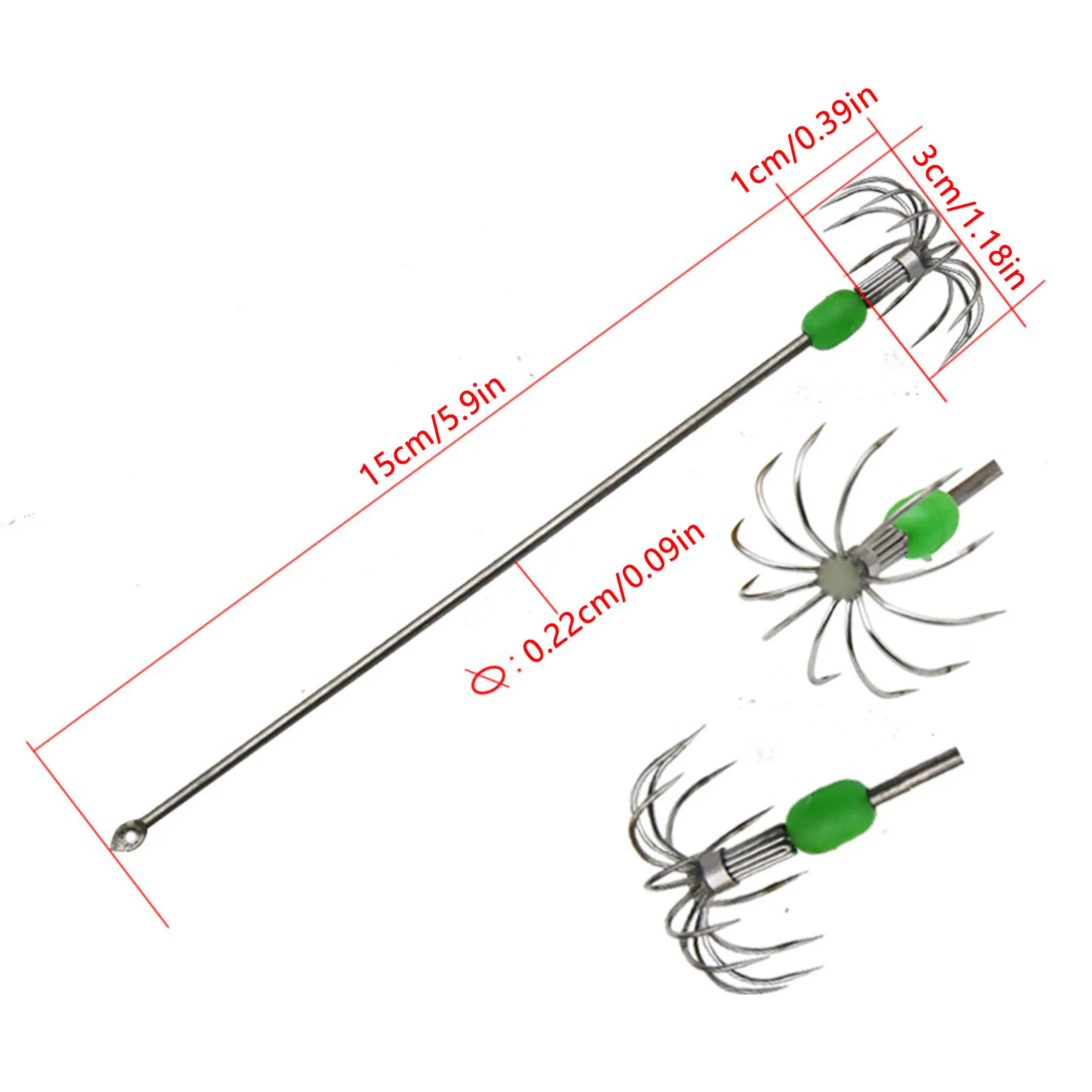 Gancho fluorescente cebo calamar – Diseño único capa muelles costeros - imagen 4