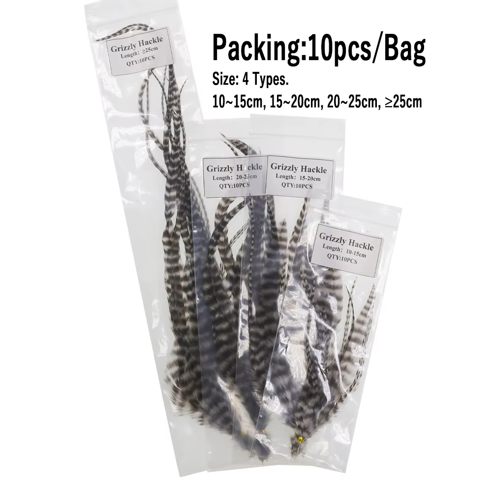 Wifreo Grizzly Plumas naturales para moscas blancas y negras streamers - imagen 4