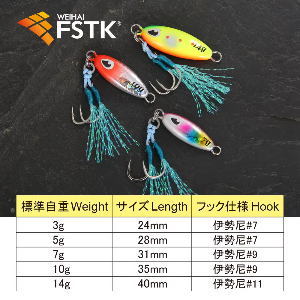 Micro Jig FSTK Rockfishing – Señuelo Metal Spinner Cuchara 3-14G Costa - imagen 3
