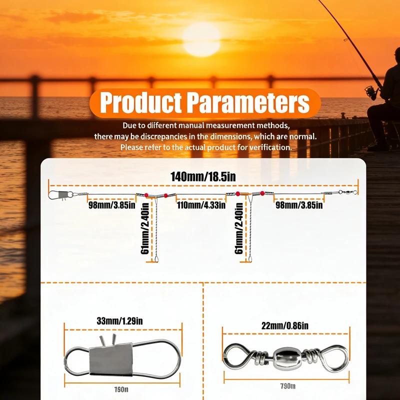YOTO Plataforma de Equilibrio Pesca Líder Acero Cuentas Antiviento - imagen 3