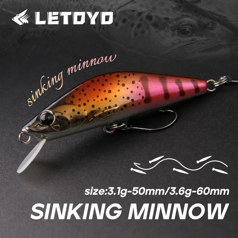 Señuelo Hundido Pececillo LETOYO – Ideal para Trucha en Lanzamiento Estable
