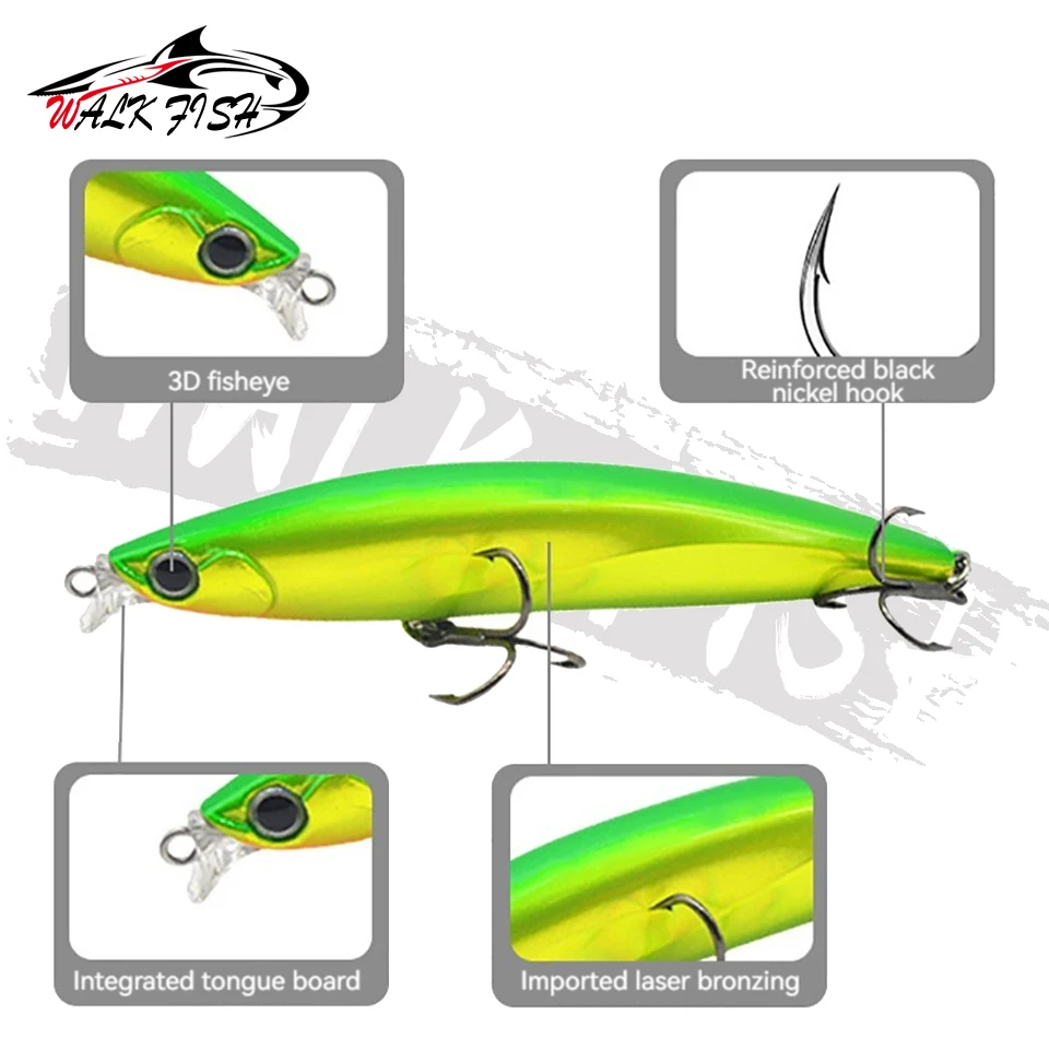WALK FISH Wobblers rodantes señuelo flotante para lubina - imagen 2