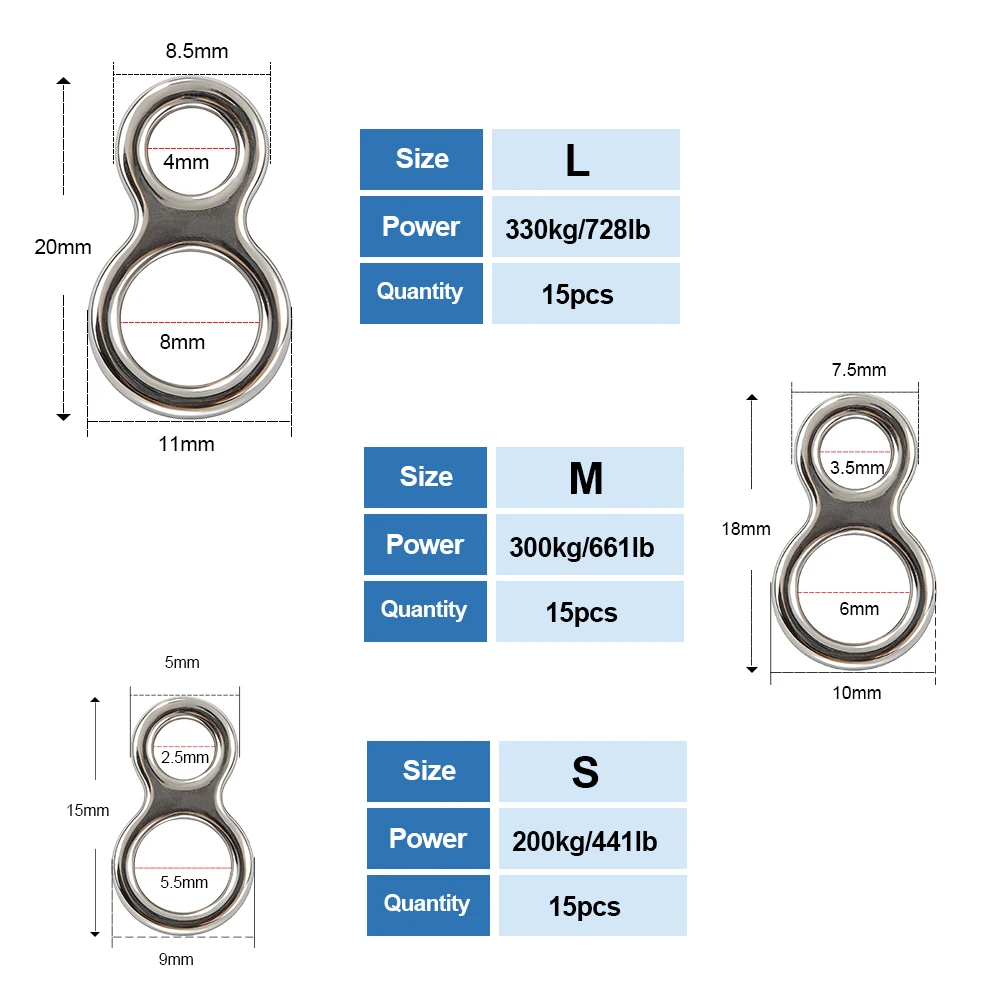 Anillas sólidas en forma 8 Jigging Pro – acero inoxidable - imagen 4