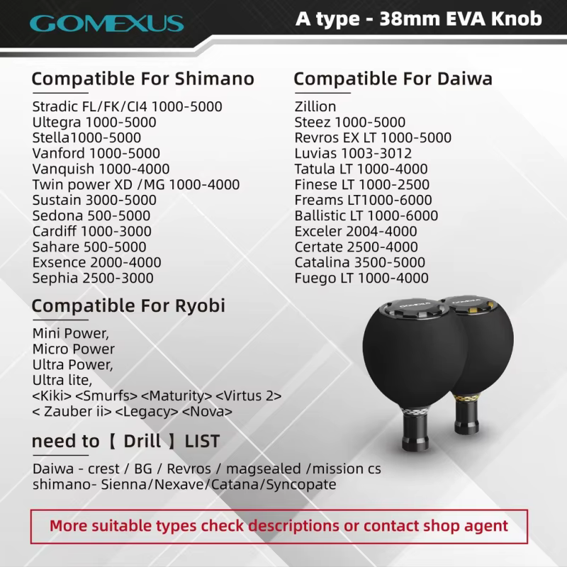 Pomo Gomexus EVA 38mm para Carretes Spinning – Shimano y Daiwa - imagen 3