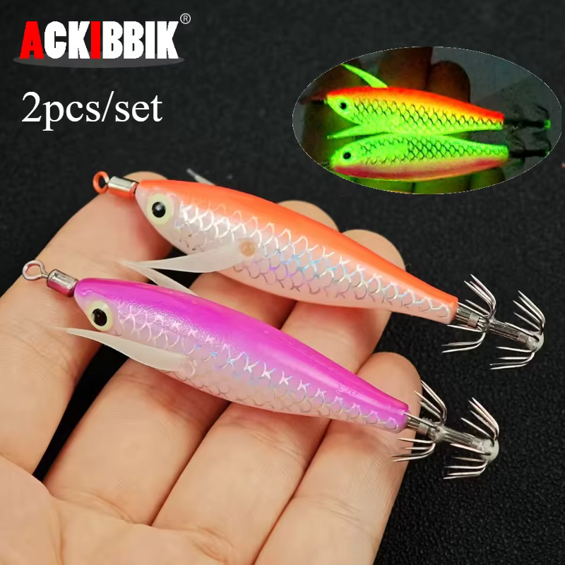 Ackibbik Señuelo Gamba – Lure Nocturno de Calamar para - imagen 2