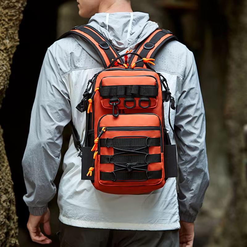 Mochila táctica Molle con soporte para cañas y señuelos de pesca - imagen 5