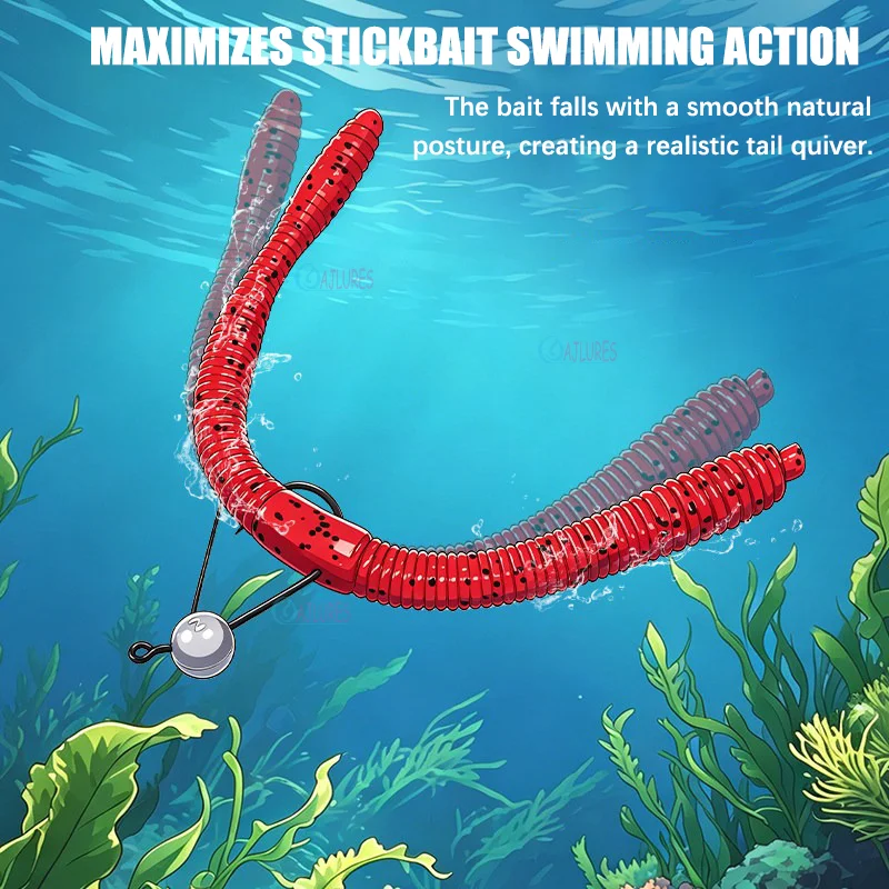 Anzuelo Jig Wacky Rig anti-enredos para vinilo de lubina y lucio - imagen 4