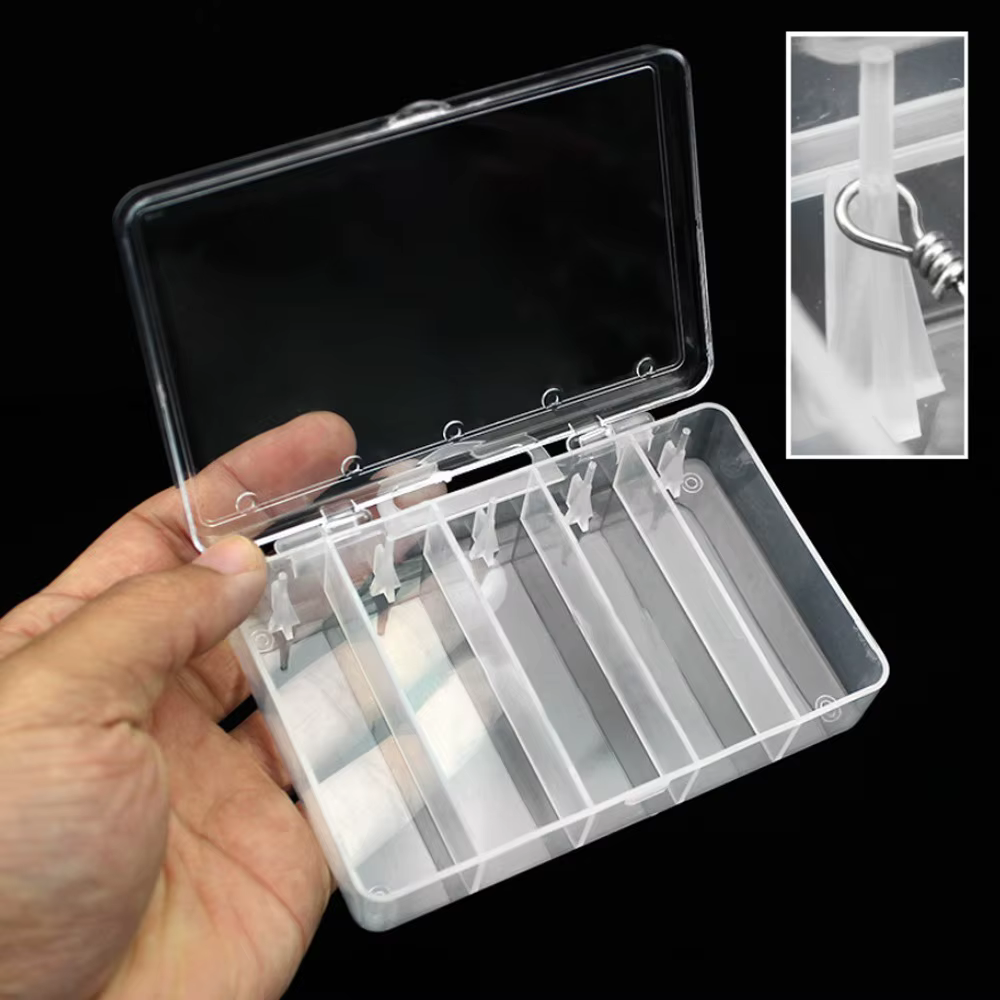 Caja de pesca transparente con compartimentos para anzuelos - imagen 4