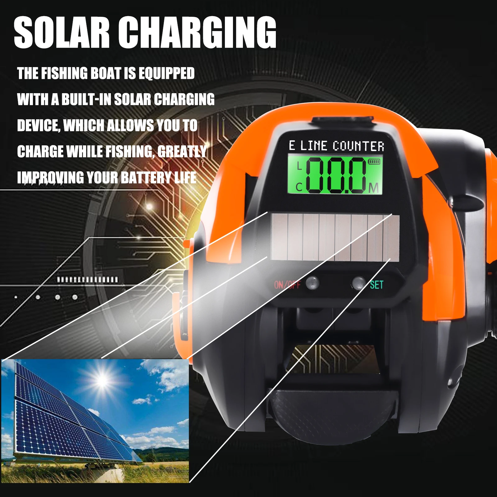SAMOLLA Carrete Baitcasting Solar 7,2:1 - A prueba de sal - imagen 3