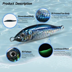 TEASER J93 slow jigging en mar, cuchara metal 3D