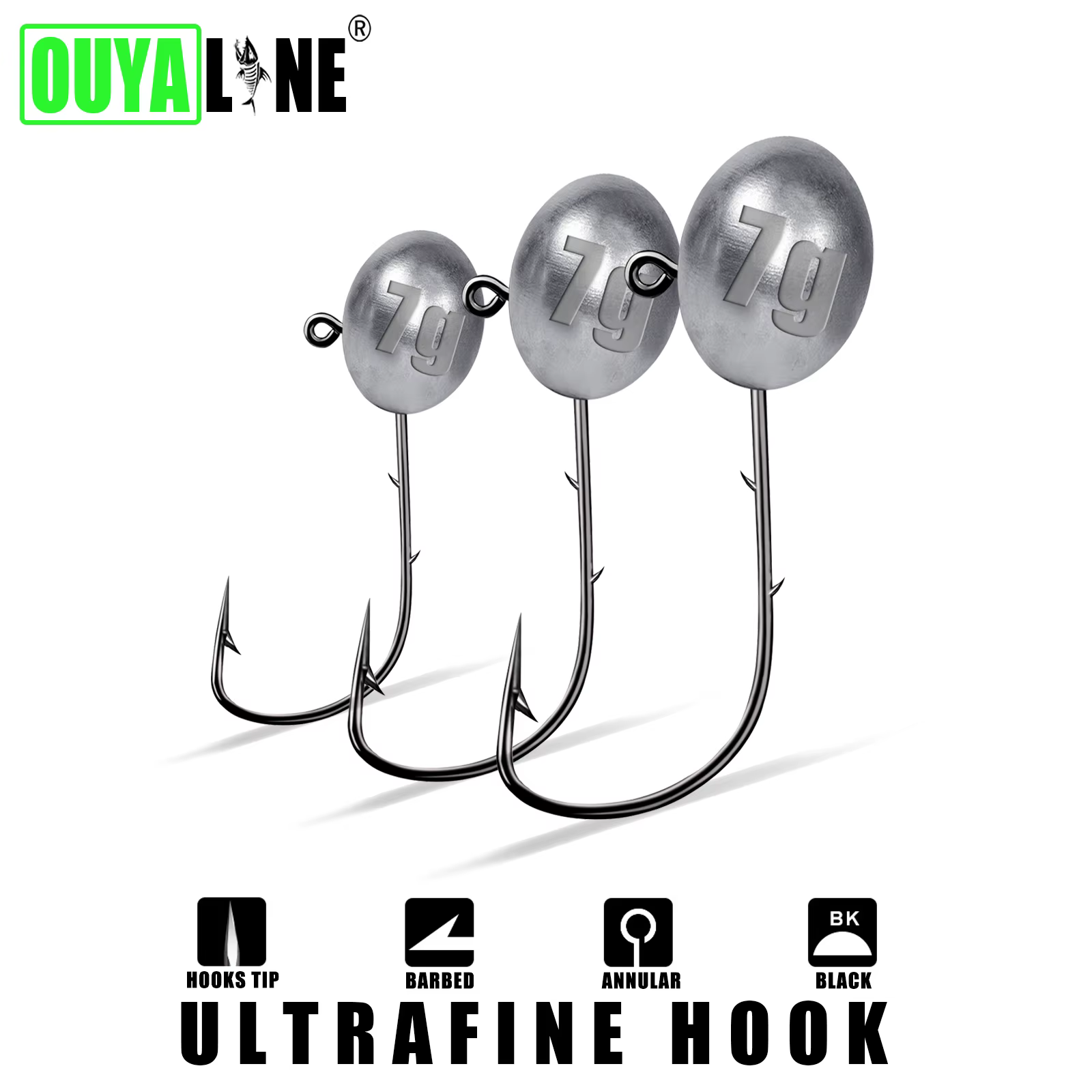 Anzuelos Jig Head Rockfish Ajing 1X para vinilo lubina